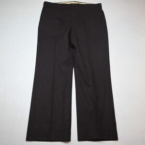 Vtg Mens 34x29 Brown Flannel Wool Classic 80s 90s Bootcut Dress Mens Pants